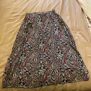 dressbarn A-Line Skirt with Red and Black Paisley